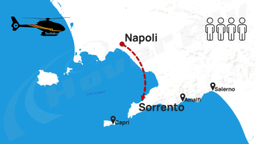 Private VIP Helicopter transfer | Naples - Sorrento | 4 seats